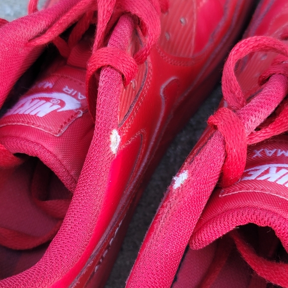 Nike Air Max 90 Triple Red Running Trainer Shoes - Picture 6 of 6